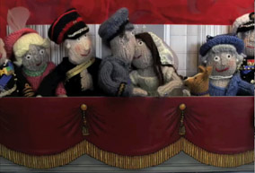 An animation commissioned to promote a book on how to 'knit the Royal wedding'